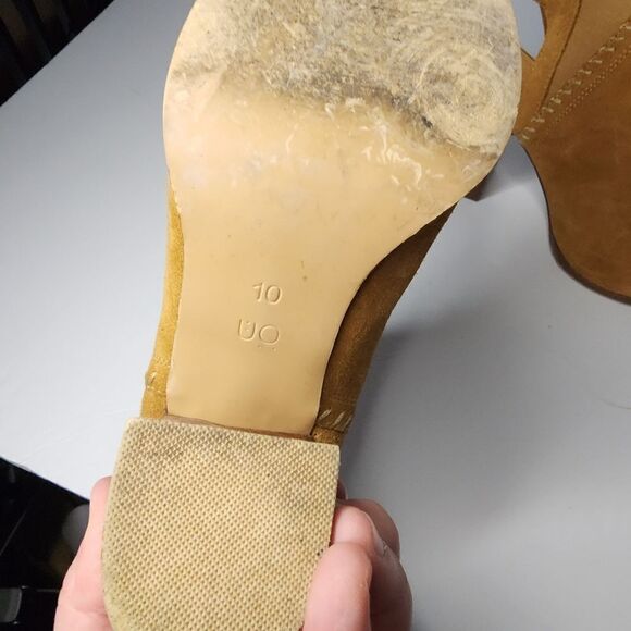 Urban Outfitters Chelsea Tan Suede Sling Back Open Toe Heels Size 10 - Picture 4 of 4